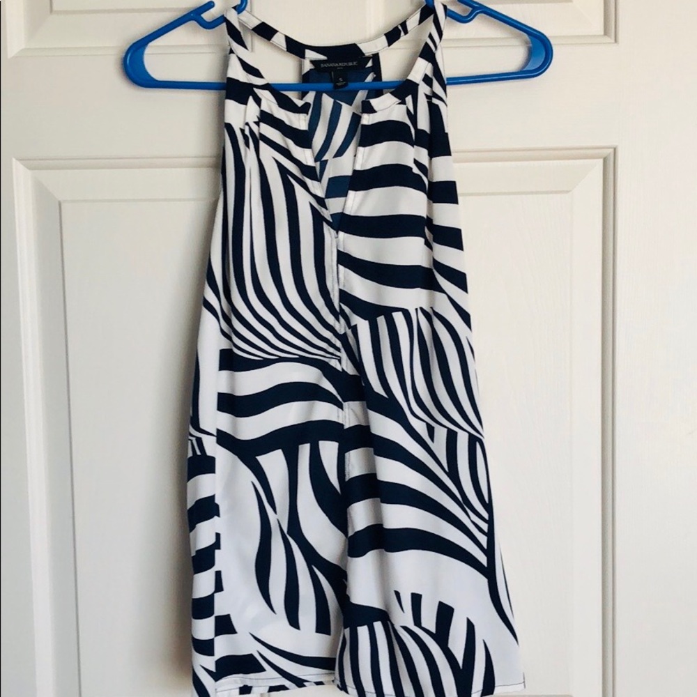 Banana Republic Navy & White Racerback tank